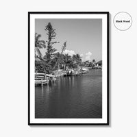 Marco Island Black and White Fine Art Photo Print, Naples Florida, USA Poster
