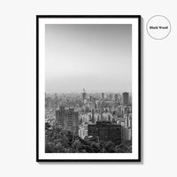 Taipei City Skyline Black and White Fine Art Photo Print, 101, Taiwan Wall Poster