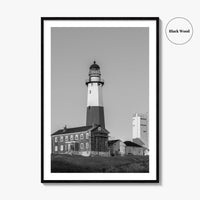 Montauk Point Lighthouse Black and White Fine Art Photo Print, Long Island NY Poster