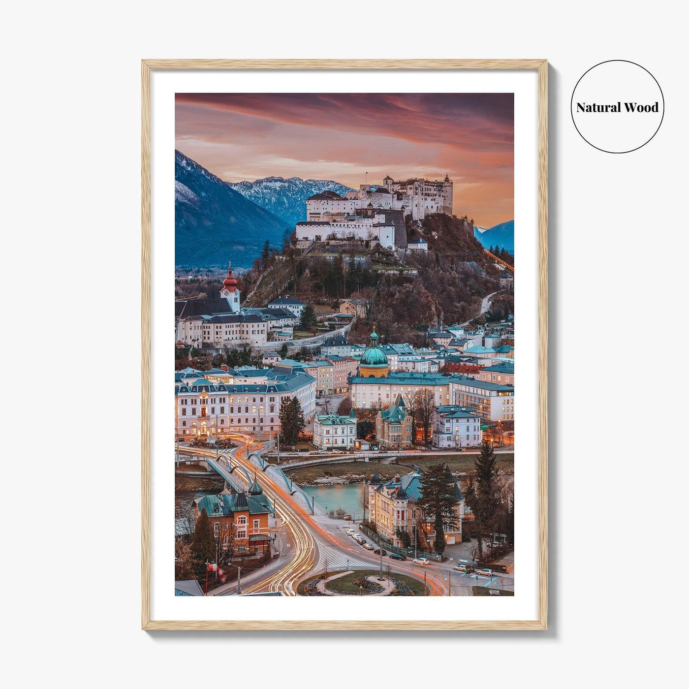 Salzburg Skyline Fine Art Photo Print, Austria Wall Decor Poster, Hohensalzburg Fortress