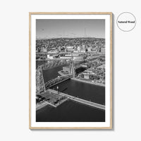 Duluth Black and White Fine Art Photo Print, Canal Park Aerial View, Minnesota USA