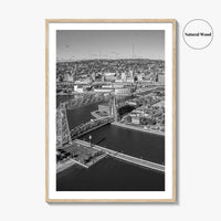 Duluth Black and White Fine Art Photo Print, Canal Park Aerial View, Minnesota USA