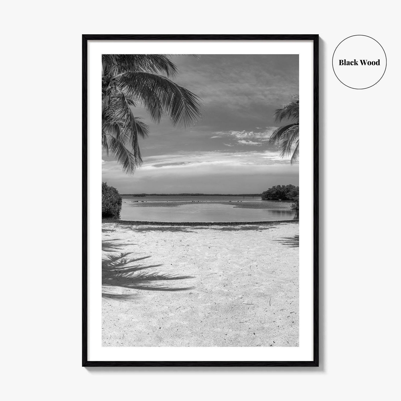Key Largo Black and White Fine Art Photo Print, Florida Keys, Island Beach Poster