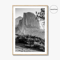 Half Dome Black and White Fine Art Photo Print, Yosemite National Park, California Poster