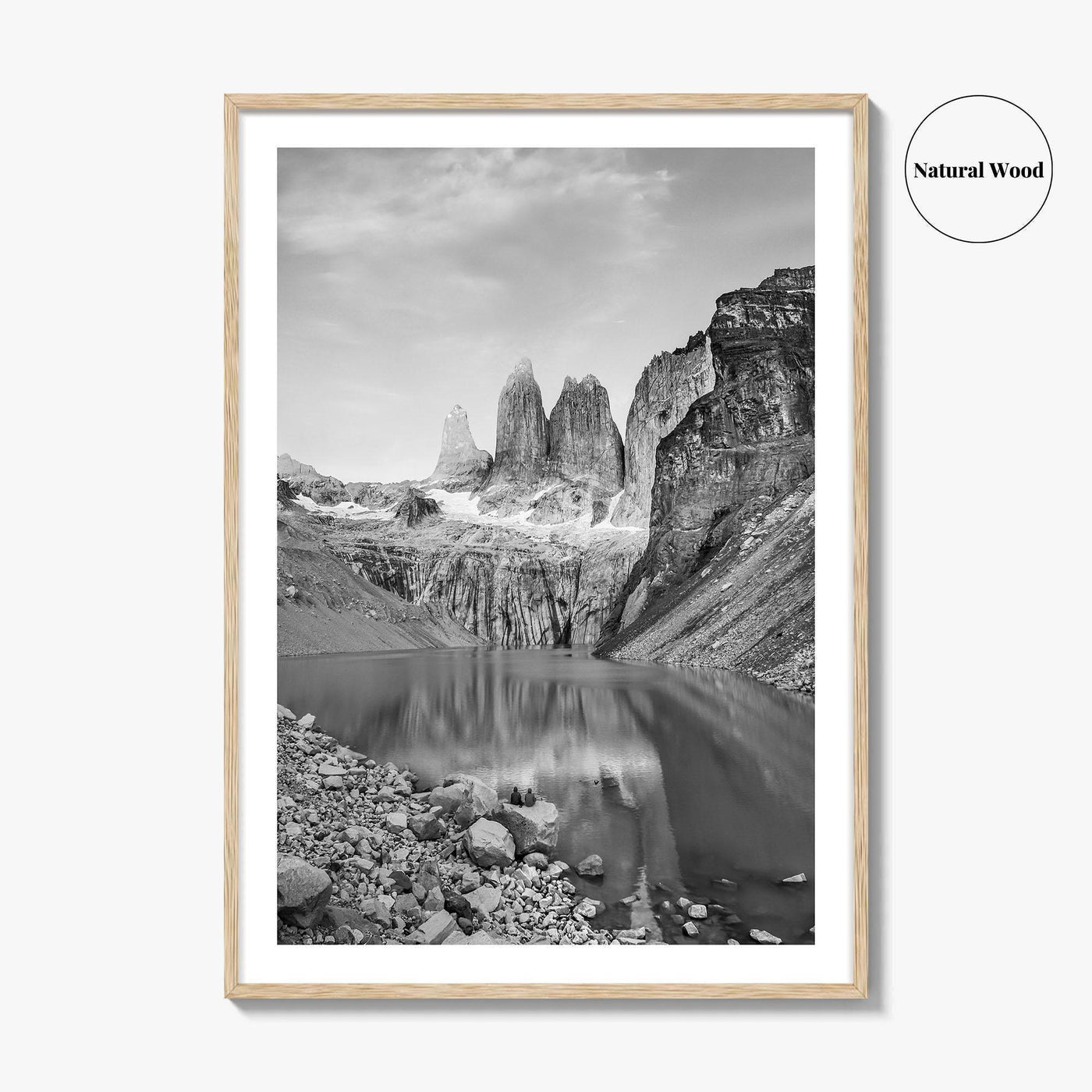 Torres Del Paine Black and White Fine Art Photo Print, Patagonia Poster