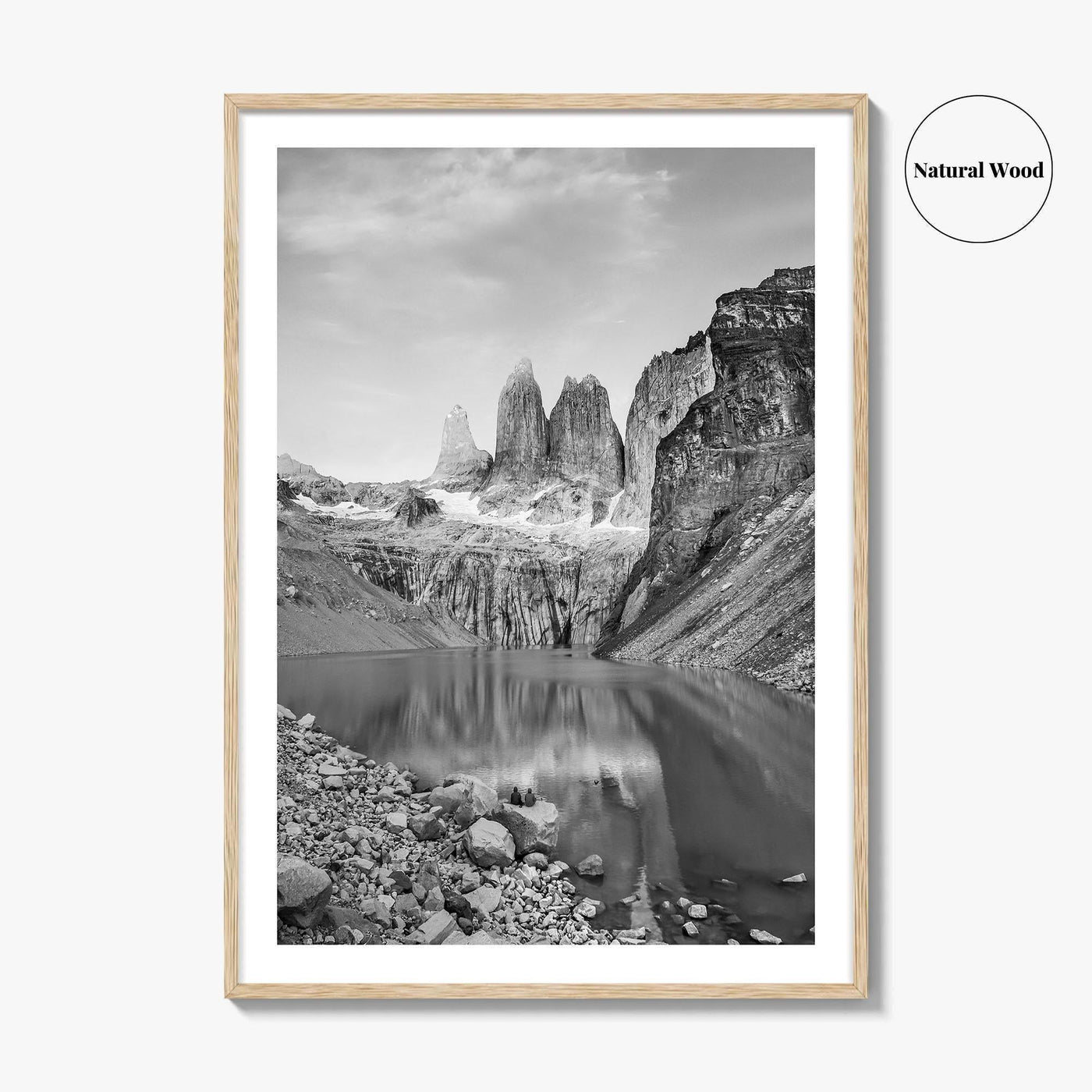 Torres Del Paine Black and White Fine Art Photo Print, Patagonia Poster