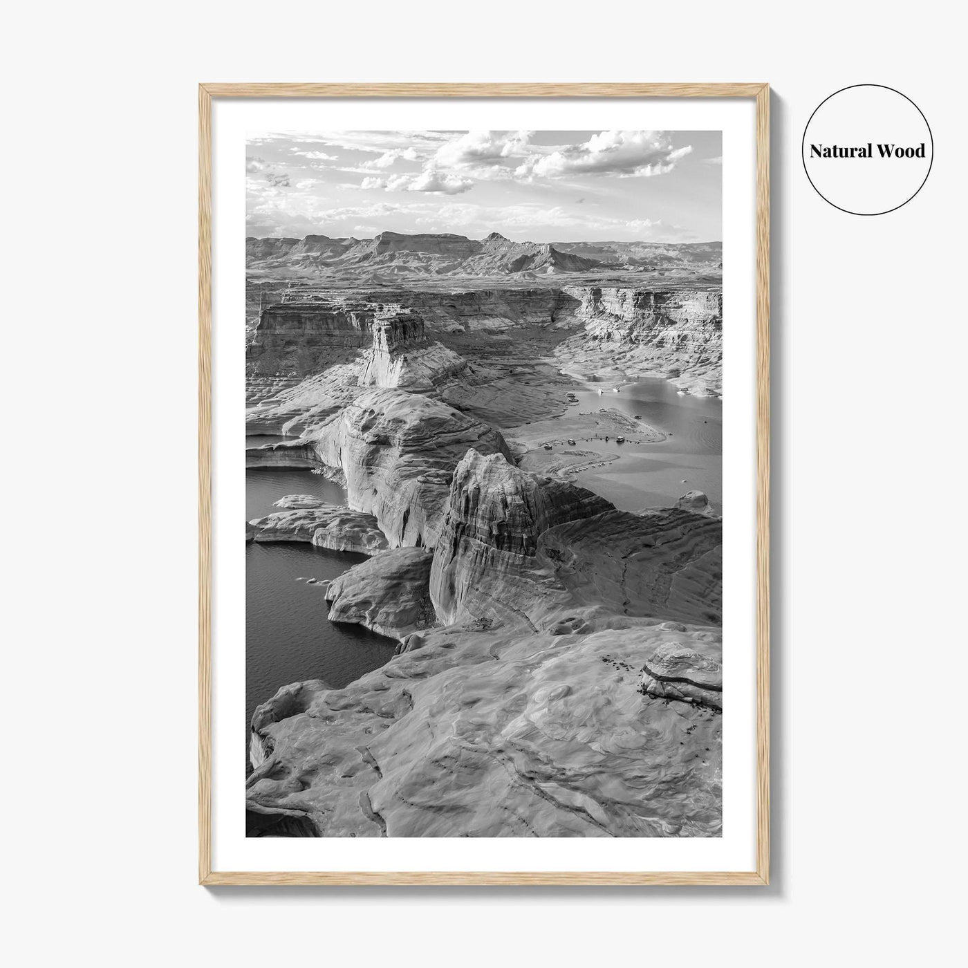 Lake Powell Black and White Fine Art Photo Print, Arizona Utah Poster, Glen Canyon