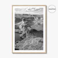Lake Powell Black and White Fine Art Photo Print, Arizona Utah Poster, Glen Canyon