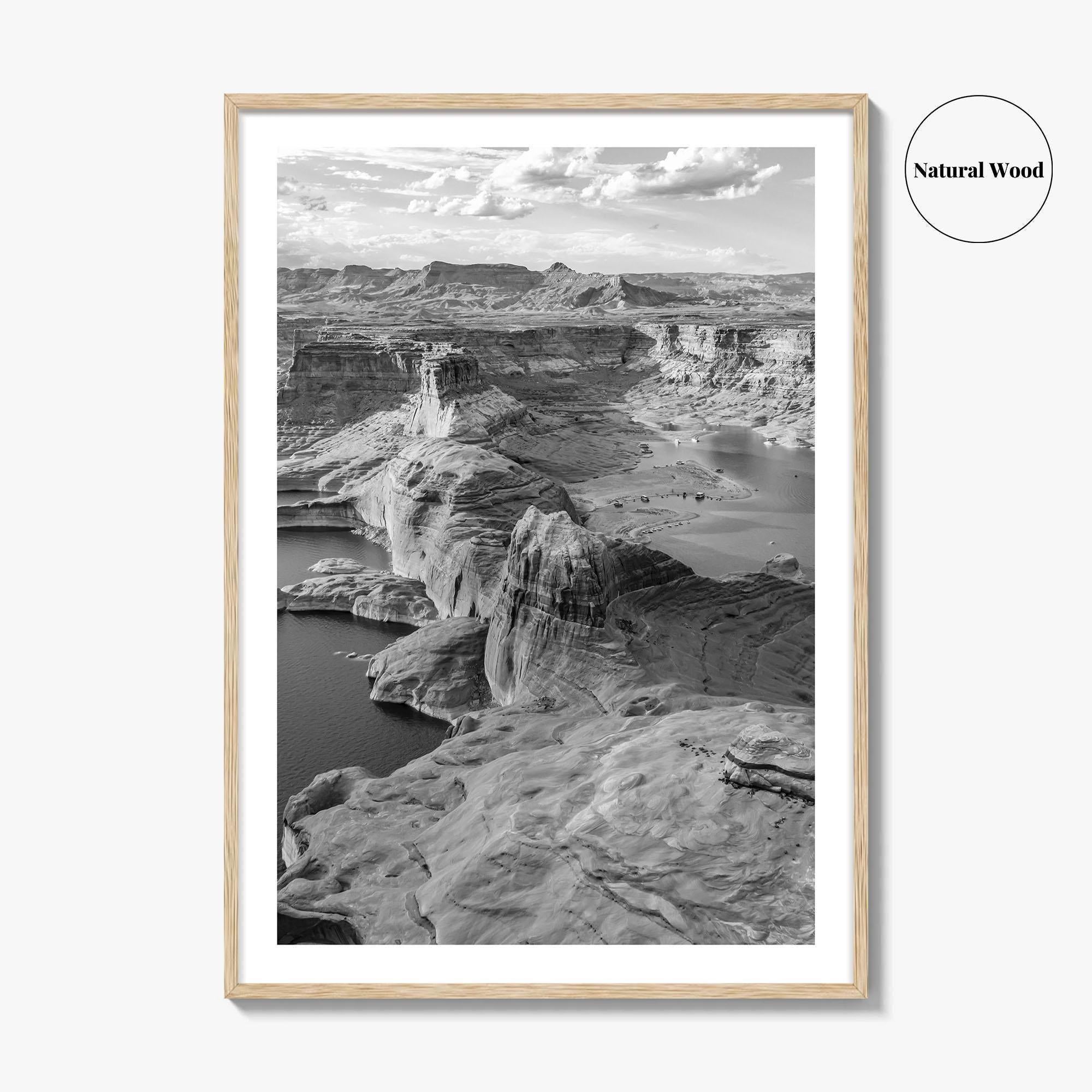 Lake Powell Black and White Fine Art Photo Print, Arizona Utah Poster, Glen Canyon