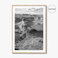 Lake Powell Black and White Fine Art Photo Print, Arizona Utah Poster, Glen Canyon