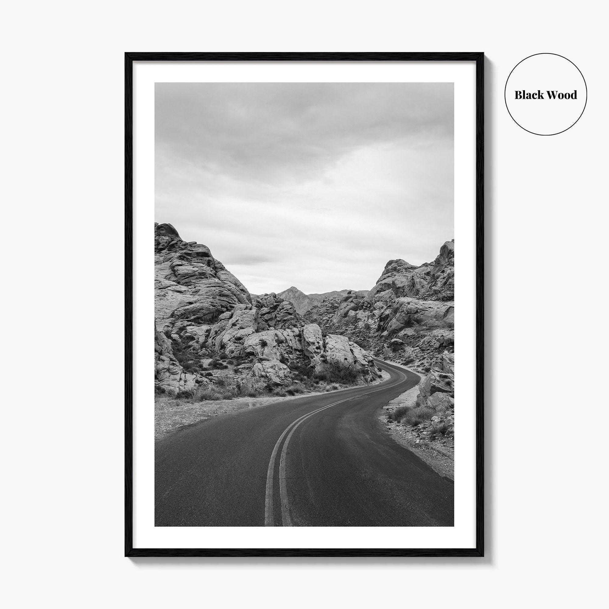 Valley of Fire Black and White Fine Art Photo Print, Nevada Las Vegas Poster