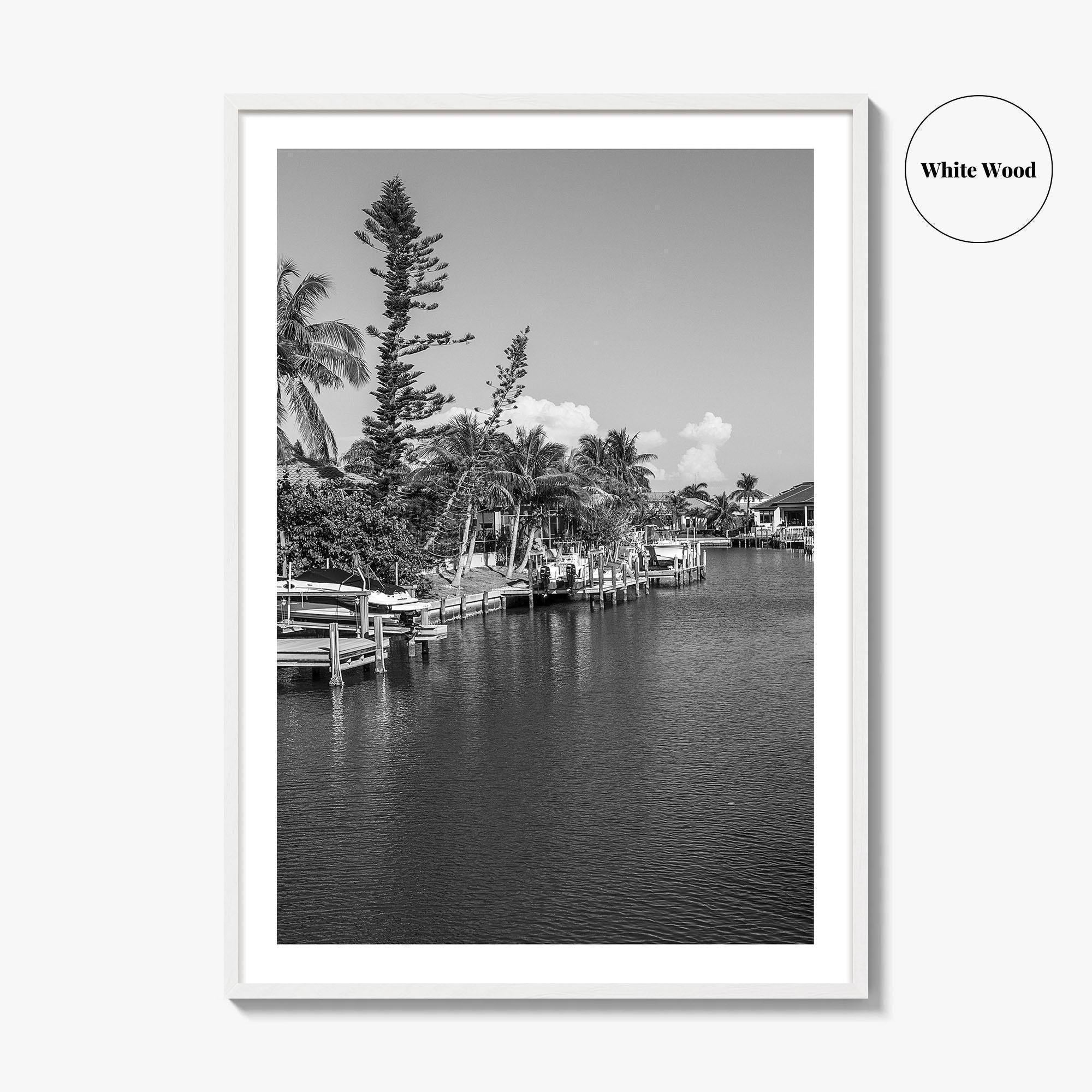 Marco Island Black and White Fine Art Photo Print, Naples Florida, USA Poster