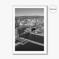 Duluth Black and White Fine Art Photo Print, Canal Park Aerial View, Minnesota USA