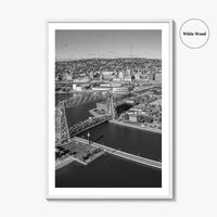 Duluth Black and White Fine Art Photo Print, Canal Park Aerial View, Minnesota USA