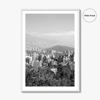 Medellin Skyline Black and White Fine Art Photo Print, Antioquia, Colombia Wall Poster
