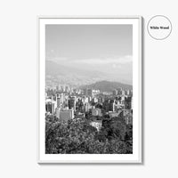 Medellin Skyline Black and White Fine Art Photo Print, Antioquia, Colombia Wall Poster