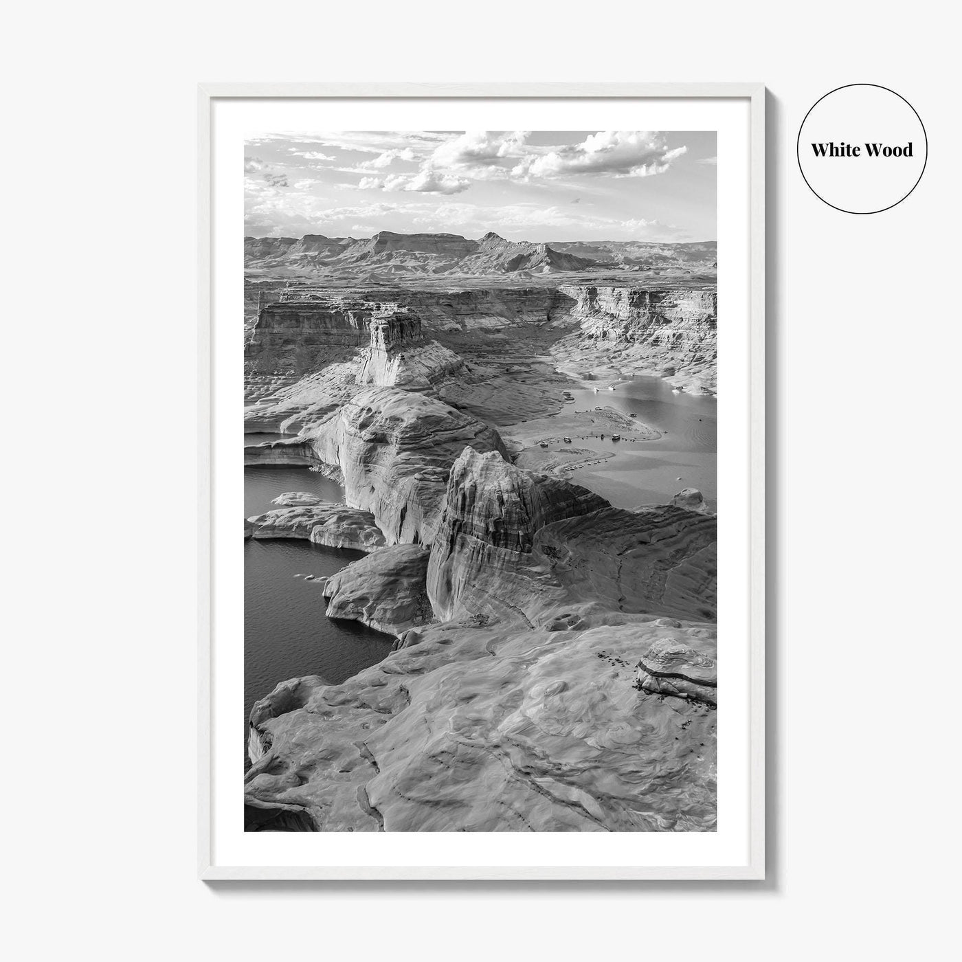 Lake Powell Black and White Fine Art Photo Print, Arizona Utah Poster, Glen Canyon