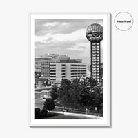 Knoxville Skyline Black and White Fine Art Photo Print, Downtown Tennessee Poster