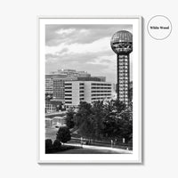 Knoxville Skyline Black and White Fine Art Photo Print, Downtown Tennessee Poster