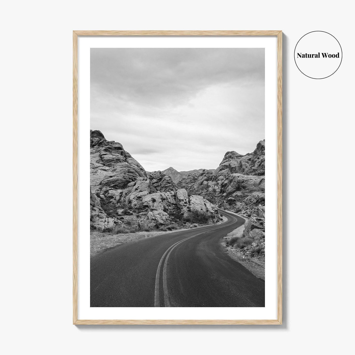 Valley of Fire Black and White Fine Art Photo Print, Nevada Las Vegas Poster