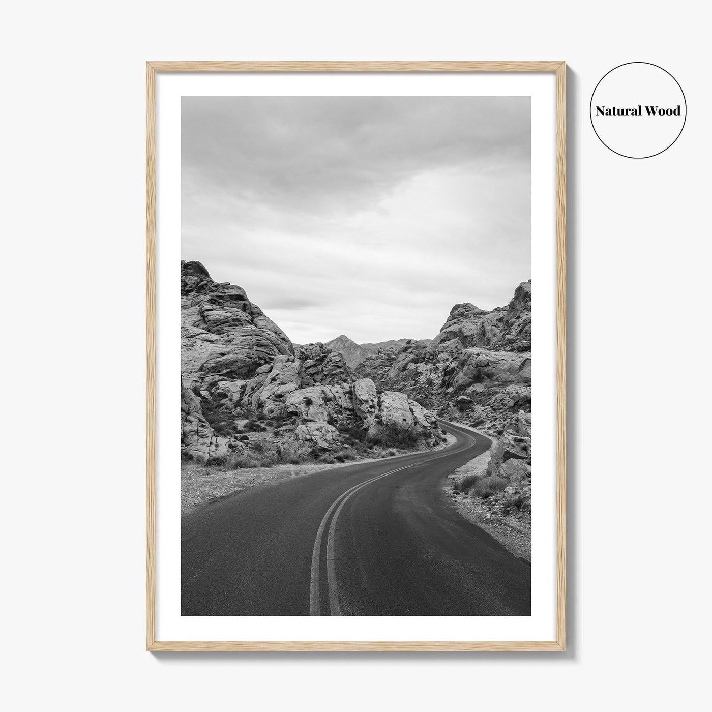 Valley of Fire Black and White Fine Art Photo Print, Nevada Las Vegas Poster