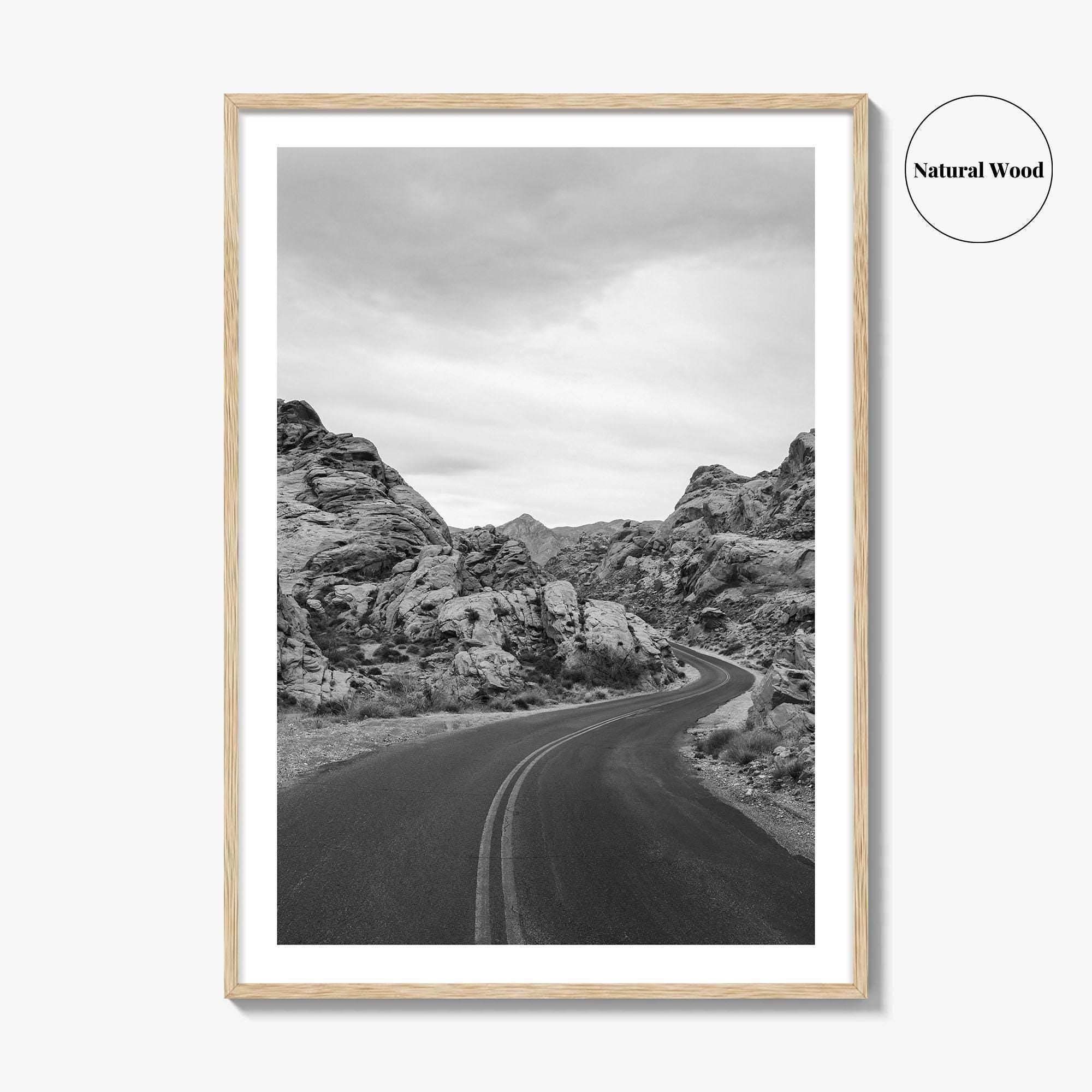 Valley of Fire Black and White Fine Art Photo Print, Nevada Las Vegas Poster