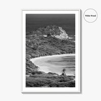 Half Moon Bay Black and White Fine Art Photo Print, Antigua Poster, Freetown Poster