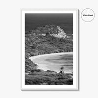 Half Moon Bay Black and White Fine Art Photo Print, Antigua Poster, Freetown Poster