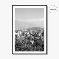 Medellin Skyline Black and White Fine Art Photo Print, Antioquia, Colombia Wall Poster