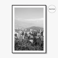 Medellin Skyline Black and White Fine Art Photo Print, Antioquia, Colombia Wall Poster