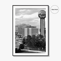 Knoxville Skyline Black and White Fine Art Photo Print, Downtown Tennessee Poster