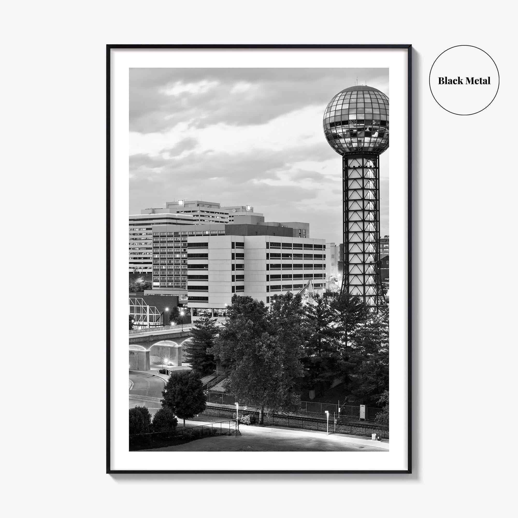Knoxville Skyline Black and White Fine Art Photo Print, Downtown Tennessee Poster