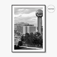 Knoxville Skyline Black and White Fine Art Photo Print, Downtown Tennessee Poster