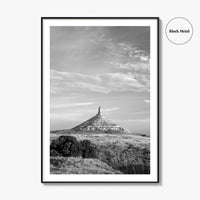 Chimney Rock Black and White Fine Art Photo Print, Nebraska Historic Site USA Poster