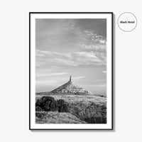 Chimney Rock Black and White Fine Art Photo Print, Nebraska Historic Site USA Poster