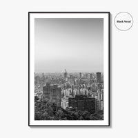 Taipei City Skyline Black and White Fine Art Photo Print, 101, Taiwan Wall Poster
