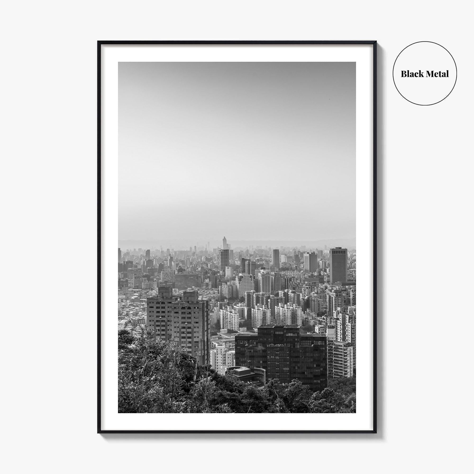 Taipei City Skyline Black and White Fine Art Photo Print, 101, Taiwan Wall Poster