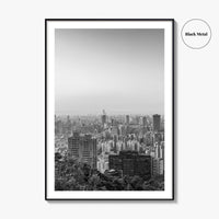 Taipei City Skyline Black and White Fine Art Photo Print, 101, Taiwan Wall Poster