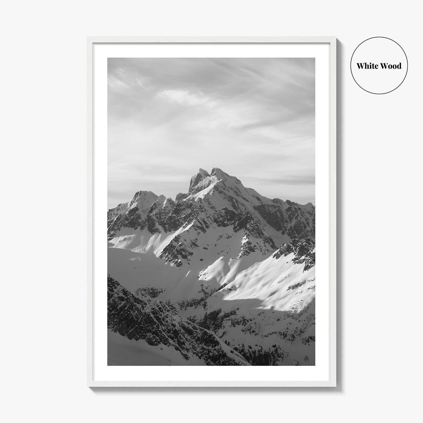 Tantalus Range Black and White Fine Art Photo Print, Squamish Vancouver Canada Poster