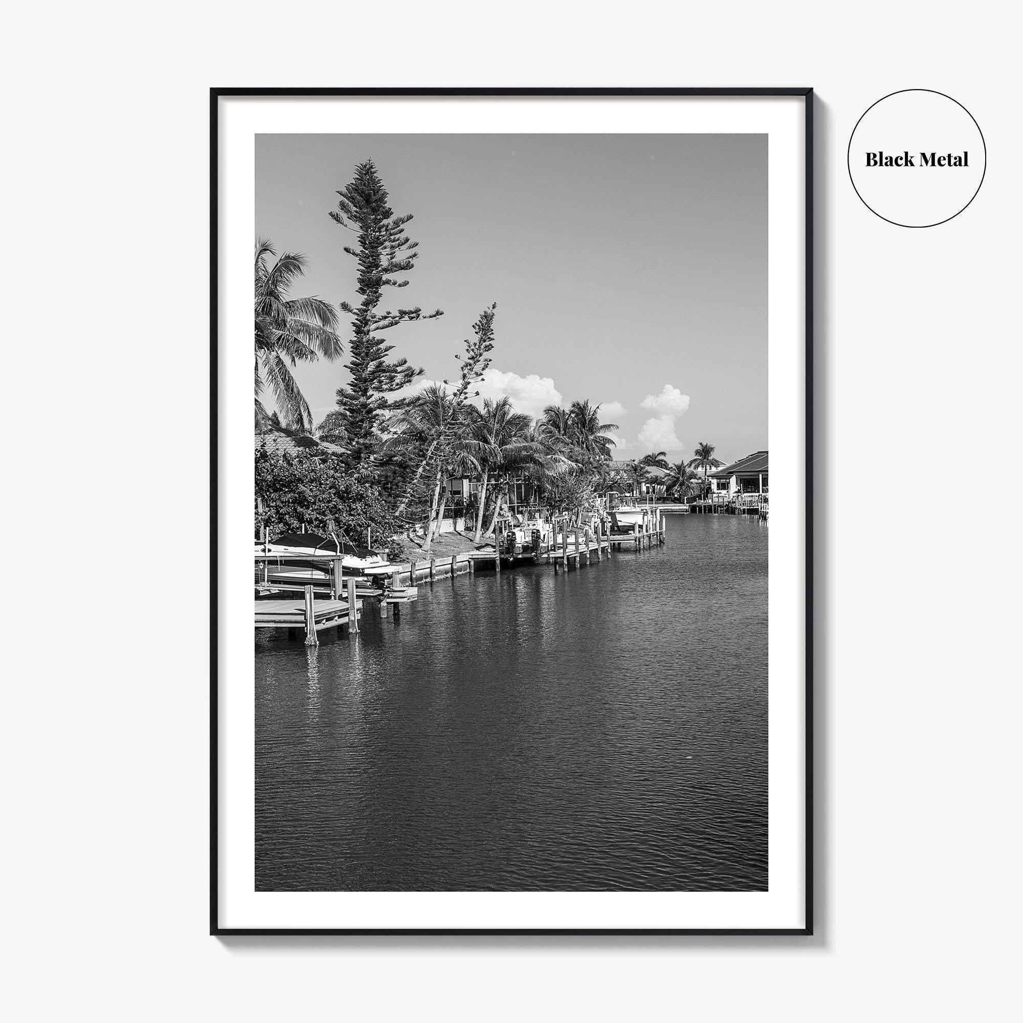 Marco Island Black and White Fine Art Photo Print, Naples Florida, USA Poster