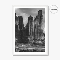 Moab Black and White Fine Art Photo Print, Fisher Towers Utah Colorado River Poster