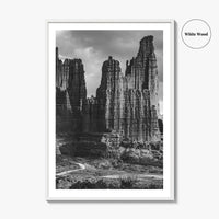Moab Black and White Fine Art Photo Print, Fisher Towers Utah Colorado River Poster