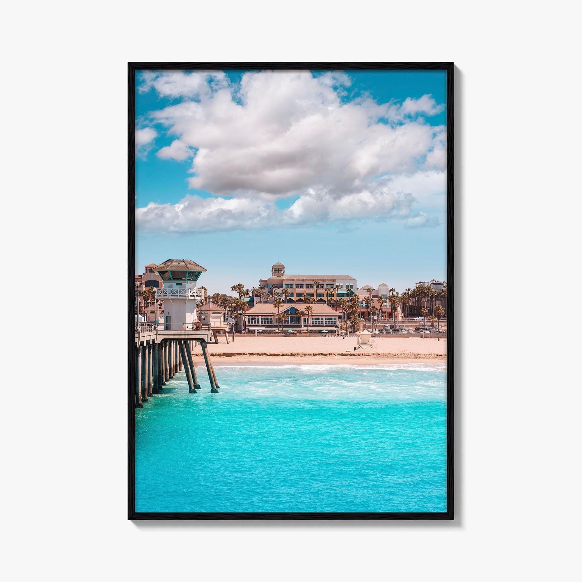 Huntington Beach Fine Art Photo Print, Lifeguard Tower, Pier, Orange County California USA