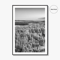 Bryce Canyon National Park Black and White Fine Art Photo Print, Utah USA Poster