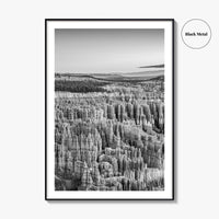 Bryce Canyon National Park Black and White Fine Art Photo Print, Utah USA Poster