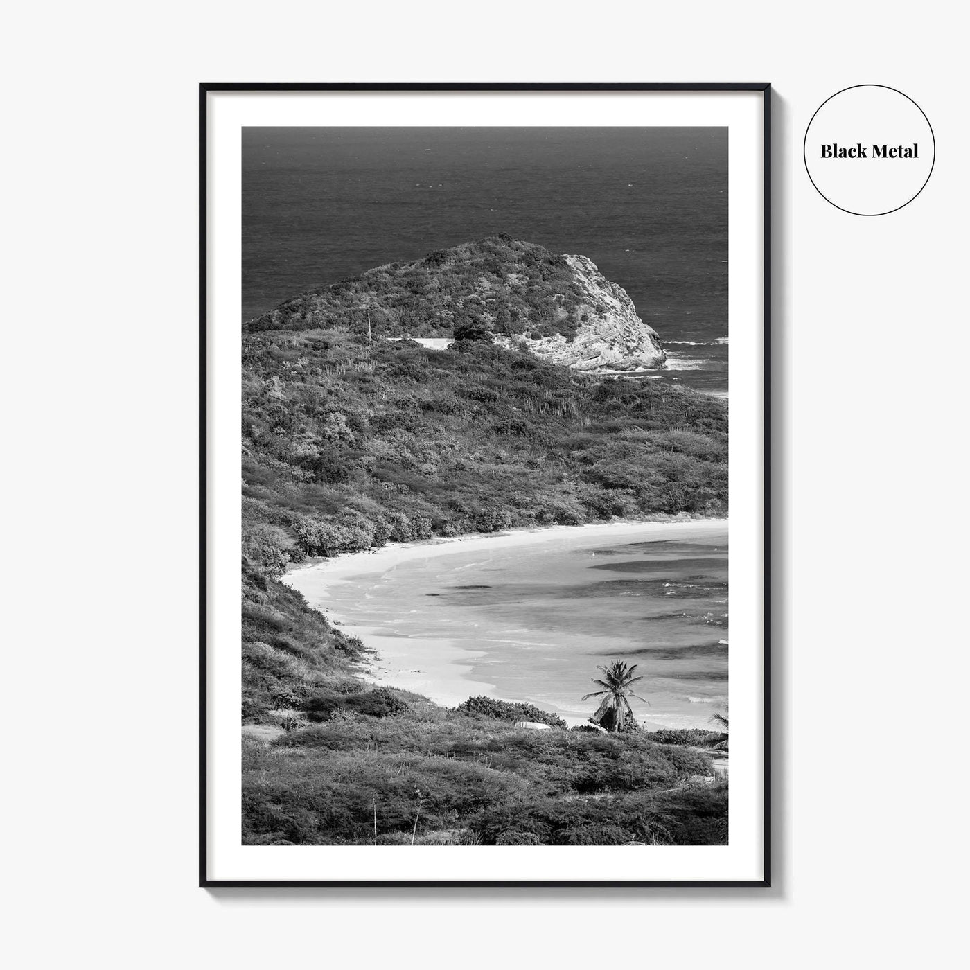 Half Moon Bay Black and White Fine Art Photo Print, Antigua Poster, Freetown Poster