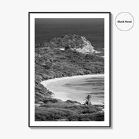 Half Moon Bay Black and White Fine Art Photo Print, Antigua Poster, Freetown Poster