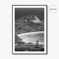 Half Moon Bay Black and White Fine Art Photo Print, Antigua Poster, Freetown Poster