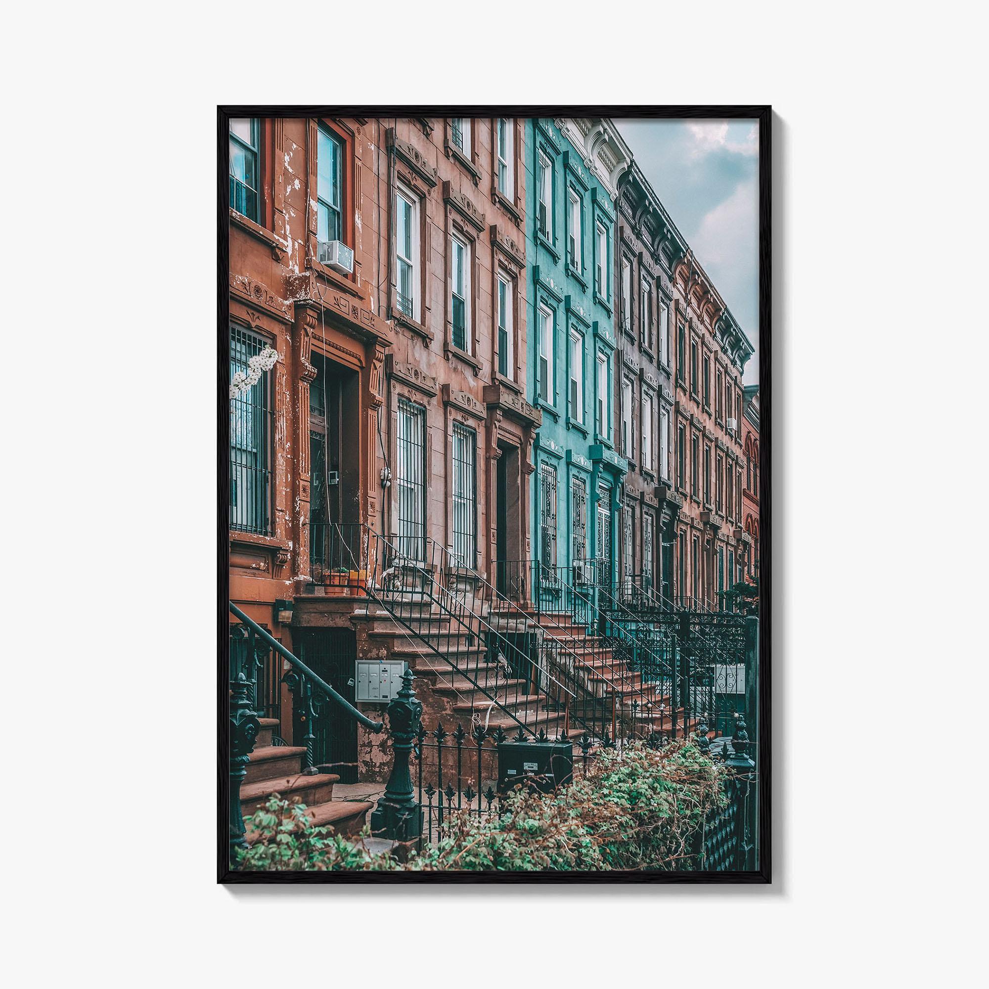 Bushwick Fine Art Photo Print, Brooklyn, NYC, New York, USA, Brownstones, Wall Decor Poster