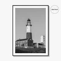 Montauk Point Lighthouse Black and White Fine Art Photo Print, Long Island NY Poster